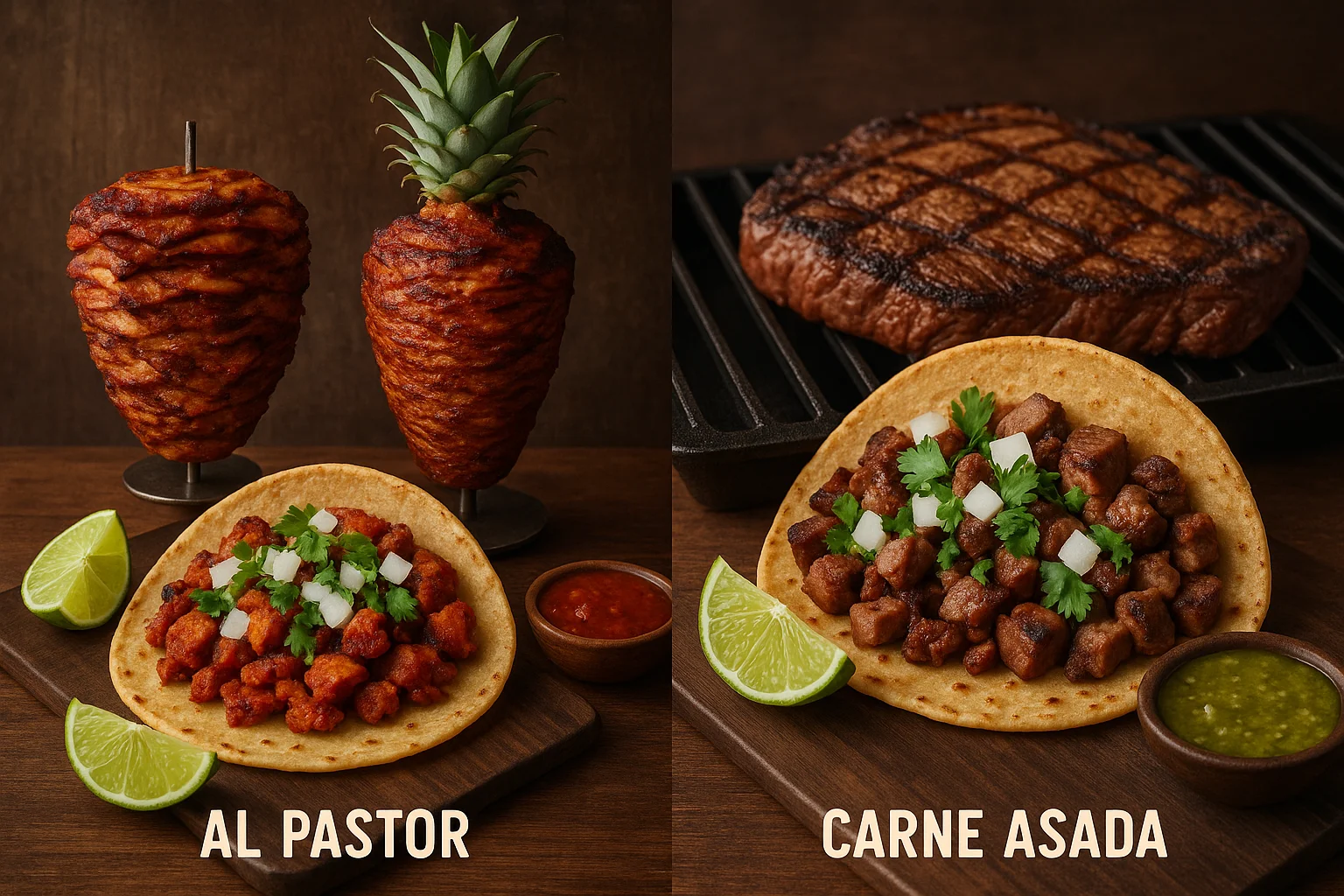 Al pastor vs. carne asada: kaks ikooni, kaks tehnikat